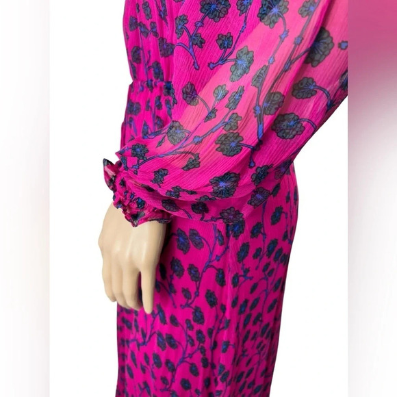 Diane von Furstenberg Womens Dress Silk Pink Berry Size Small - Picture 9 of 16